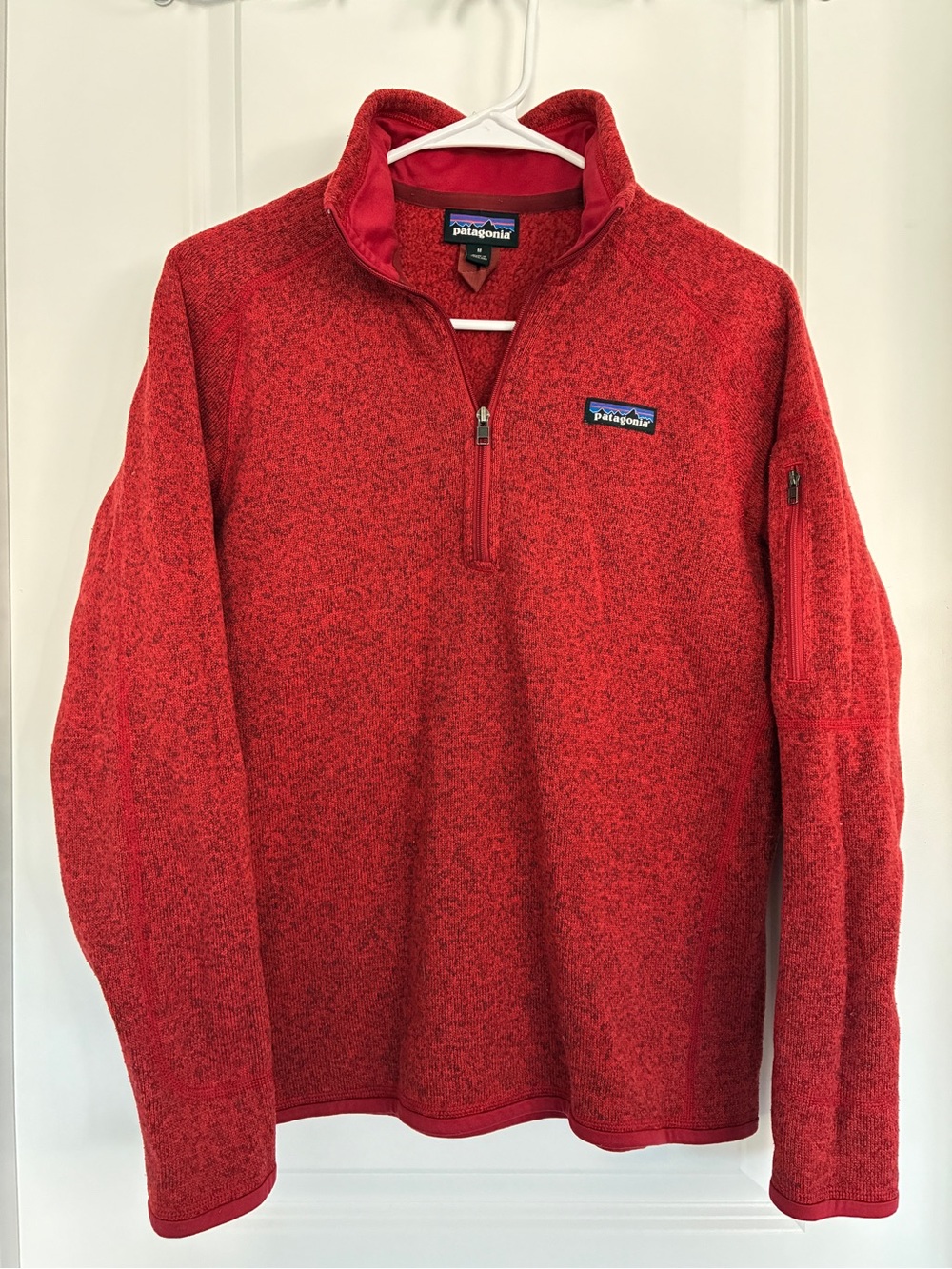 Patagonia Men's Red Quarter-Zip Fleece Pullover